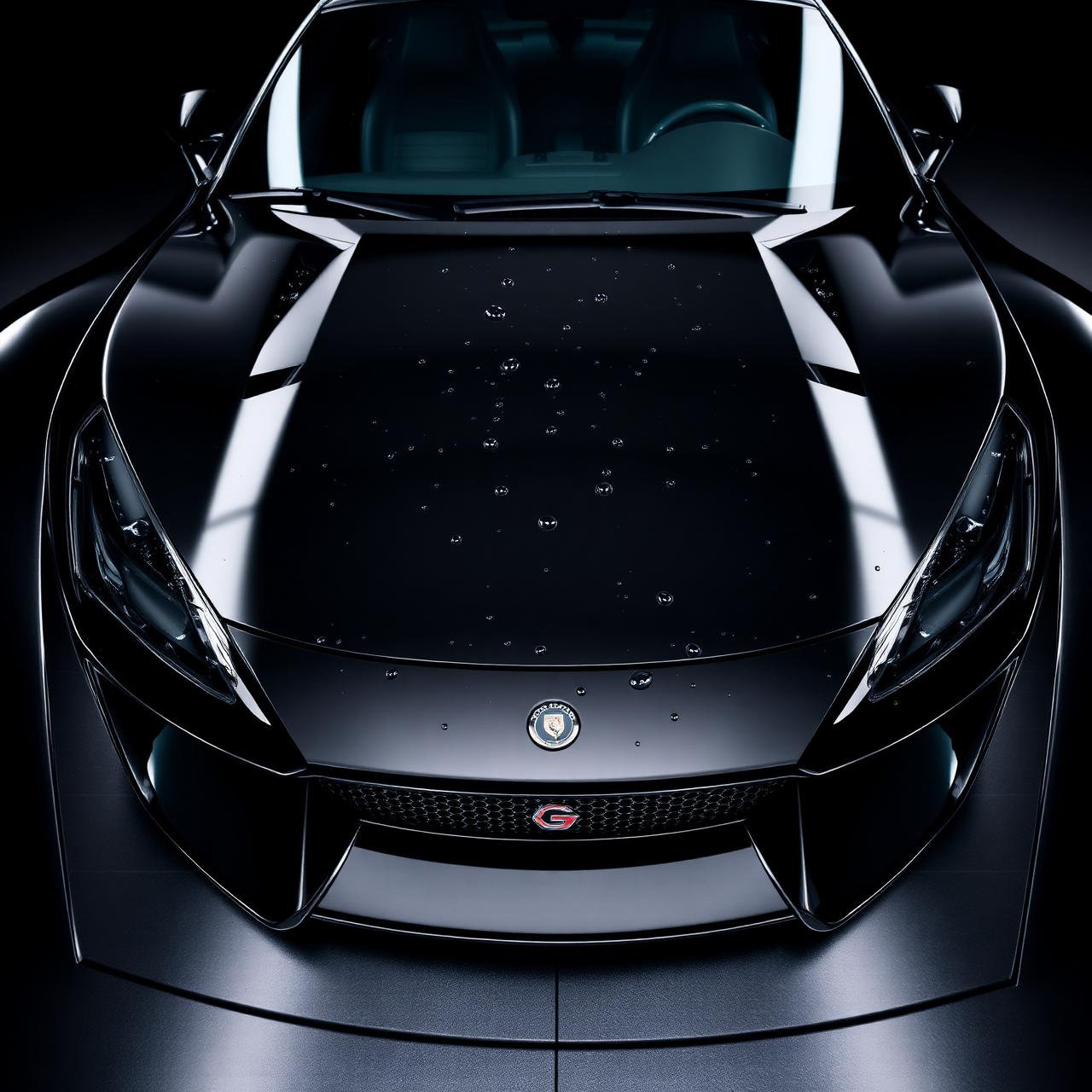 Luxury sports car with a mirror-finish paint, freshly detailed